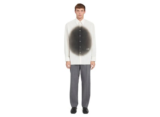 Maison Margiela MM6 Long-sleeved Spray Print Shirt in White
