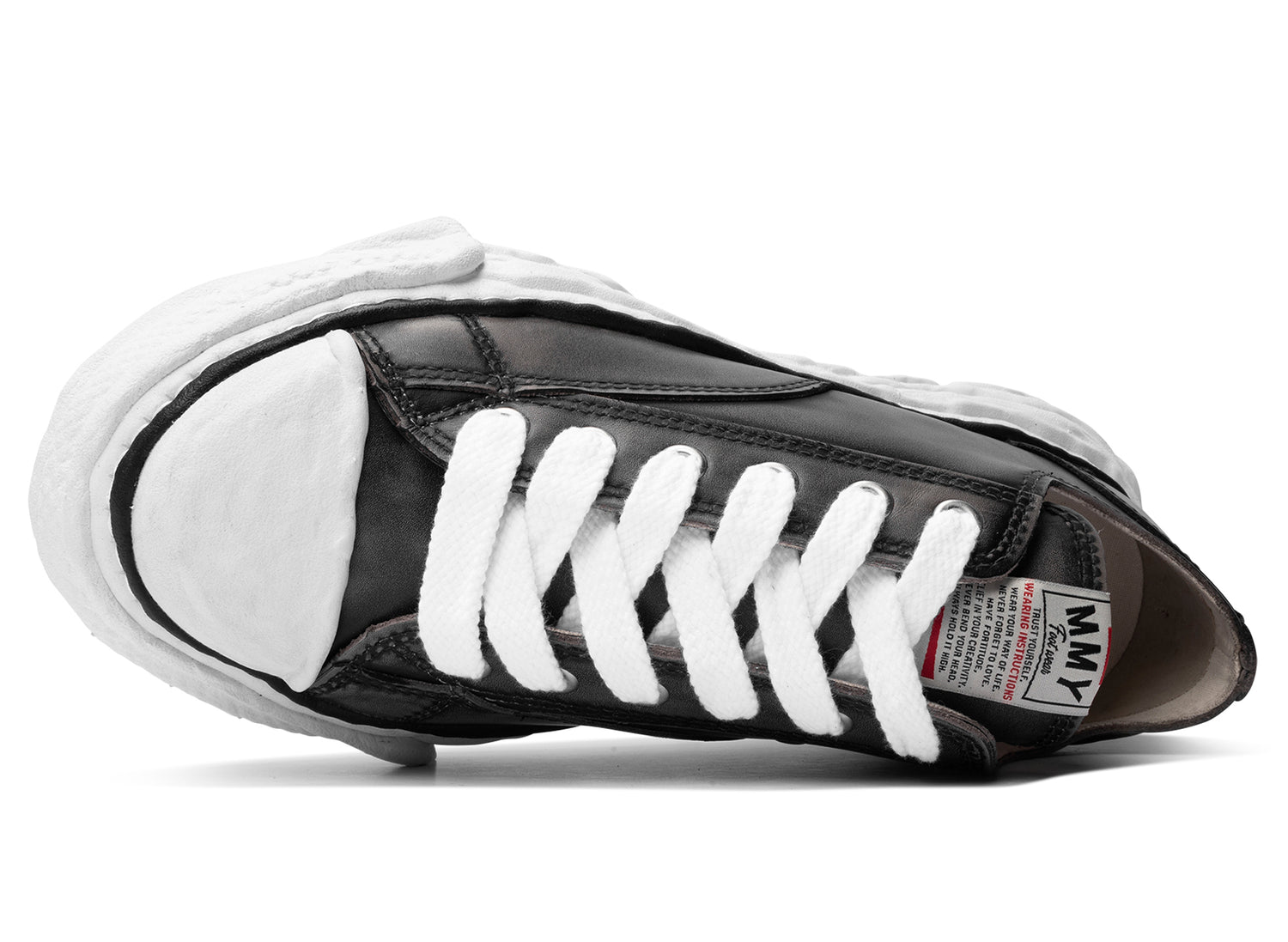 Maison Mihara Yasuhiro "PETERSON23" OG Sole Vintage Leather Effect in Black — view 4