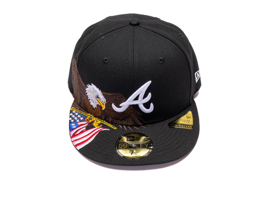 New Era 59Fifty Atlanta Braves Fitted Hat in Black