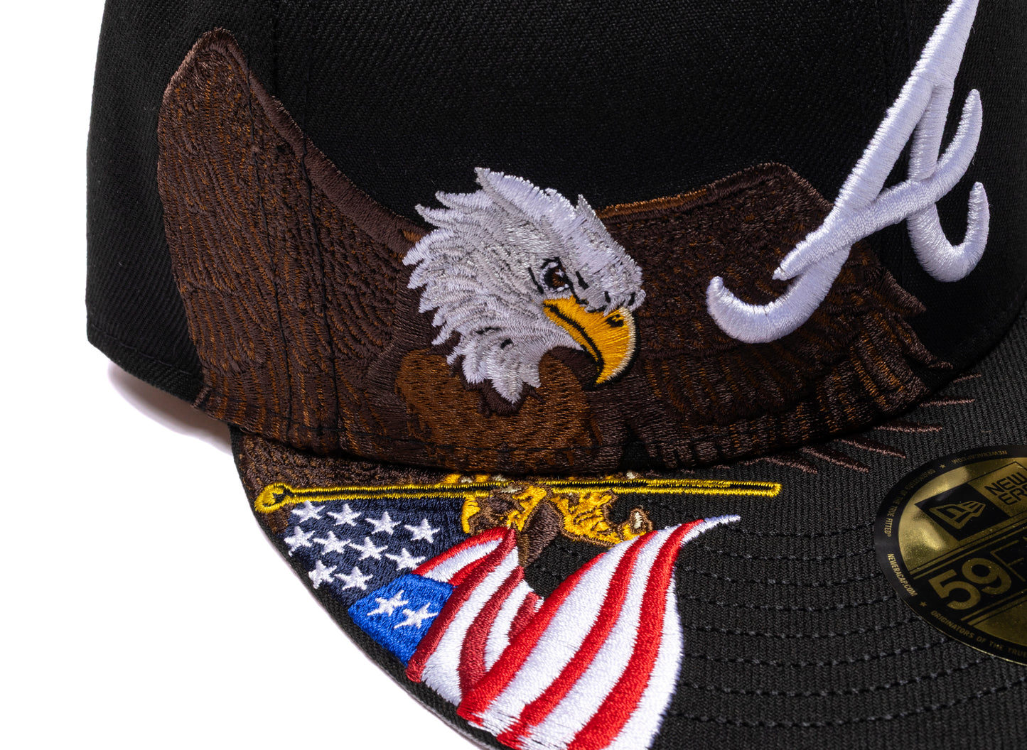 Gorra New Era 59Fifty Atlanta Braves Ajustada Negra