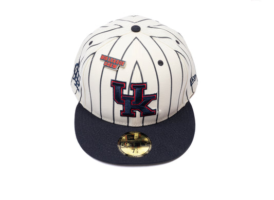 New Era BLC x College 59Fifty Kentucky Wildcats fitted hat in the White and Blue colorway, unisex