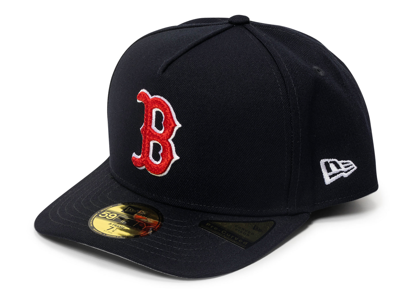 New Era Script Safety Pin Boston Red Sox Fitted Hat