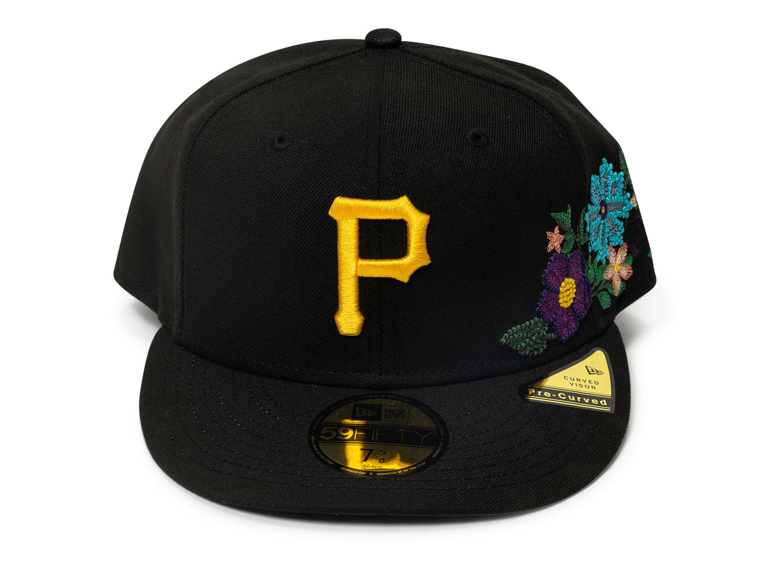 New Era Tonal Florals Pittsburgh Pirates Fitted Hat in Black