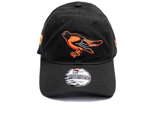 New Era x Seinfeld Baltimore Orioles 9TWENTY Adjustable Hat in Black, front view