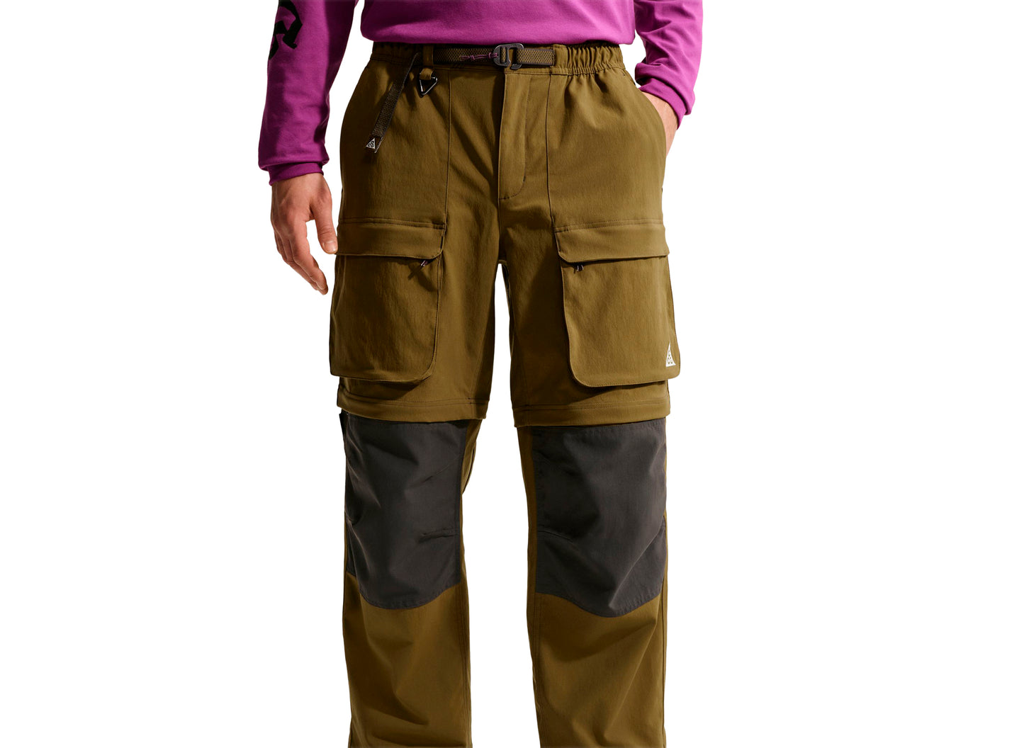 Nike ACG "Smith Summit" Zip Cargo Pants in Olive Flak — view 3