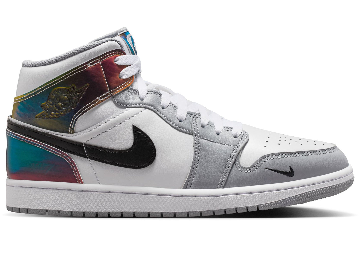 Air Jordan 1 Mid SE in Schwarz / Weiß / Wolf Grey