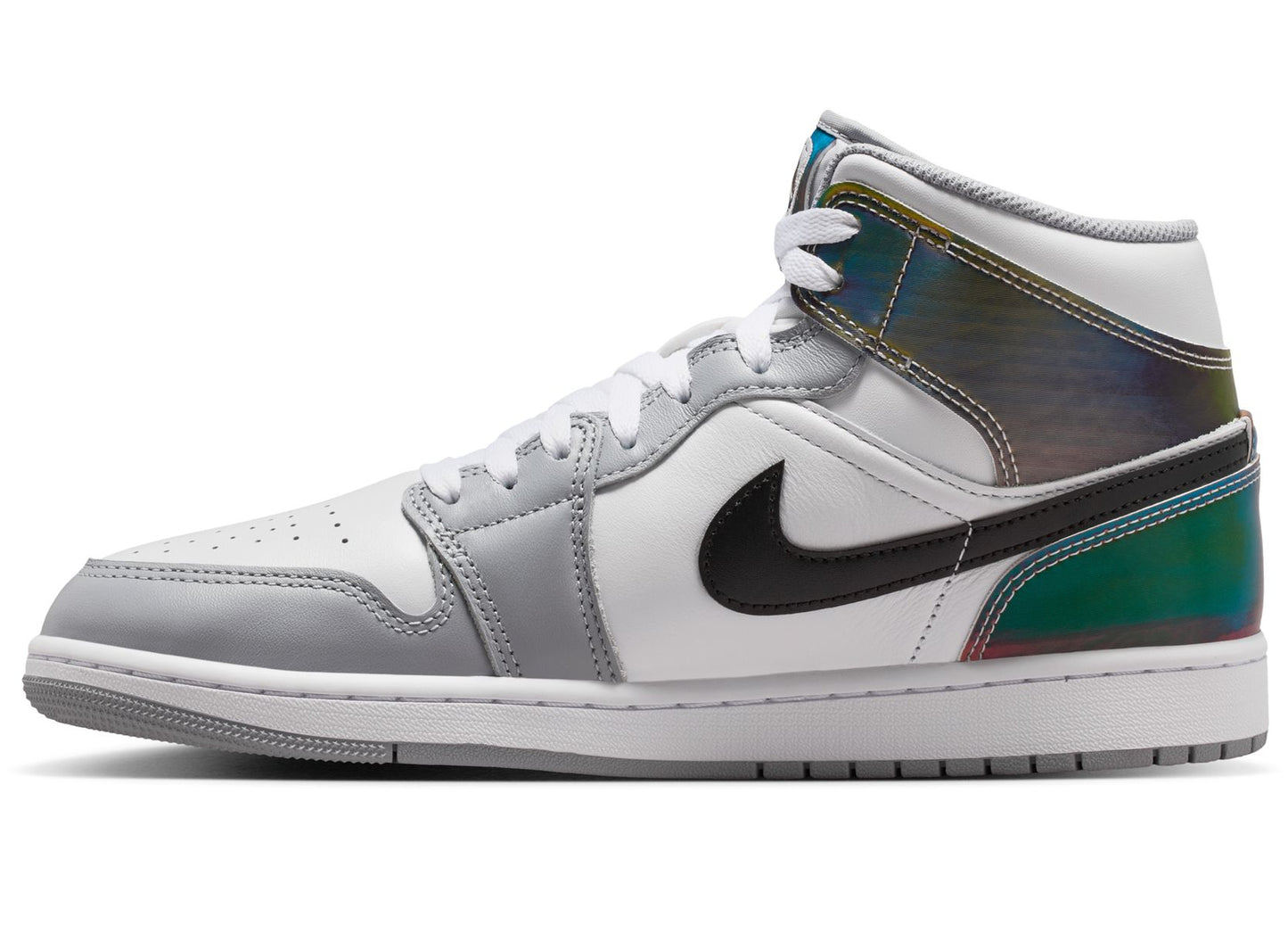 Air Jordan 1 Mid SE in Schwarz / Weiß / Wolf Grey