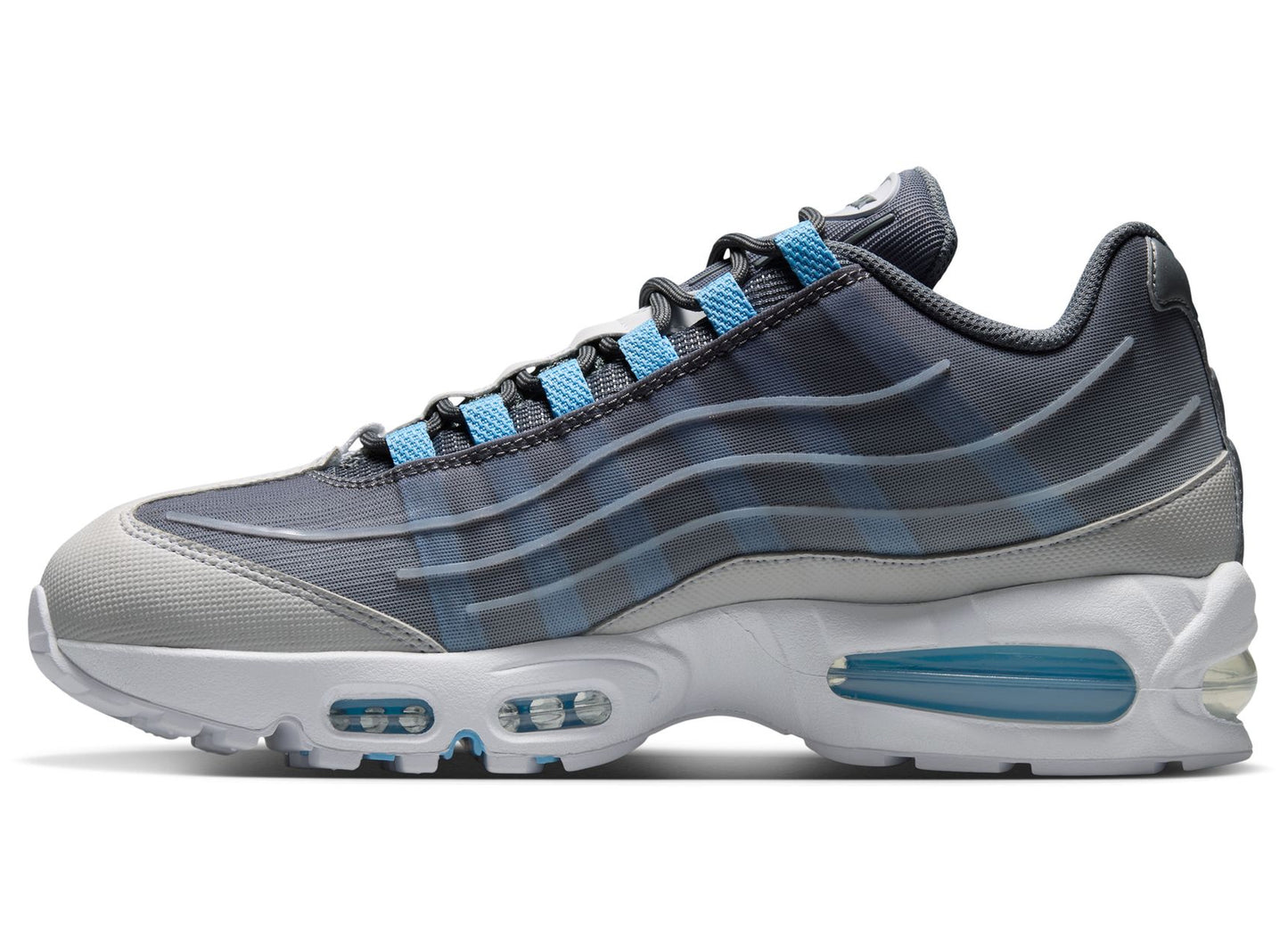 Nike Air Max 95 Big Bubble Tech in Smoke Grey / Football Blue — view 3