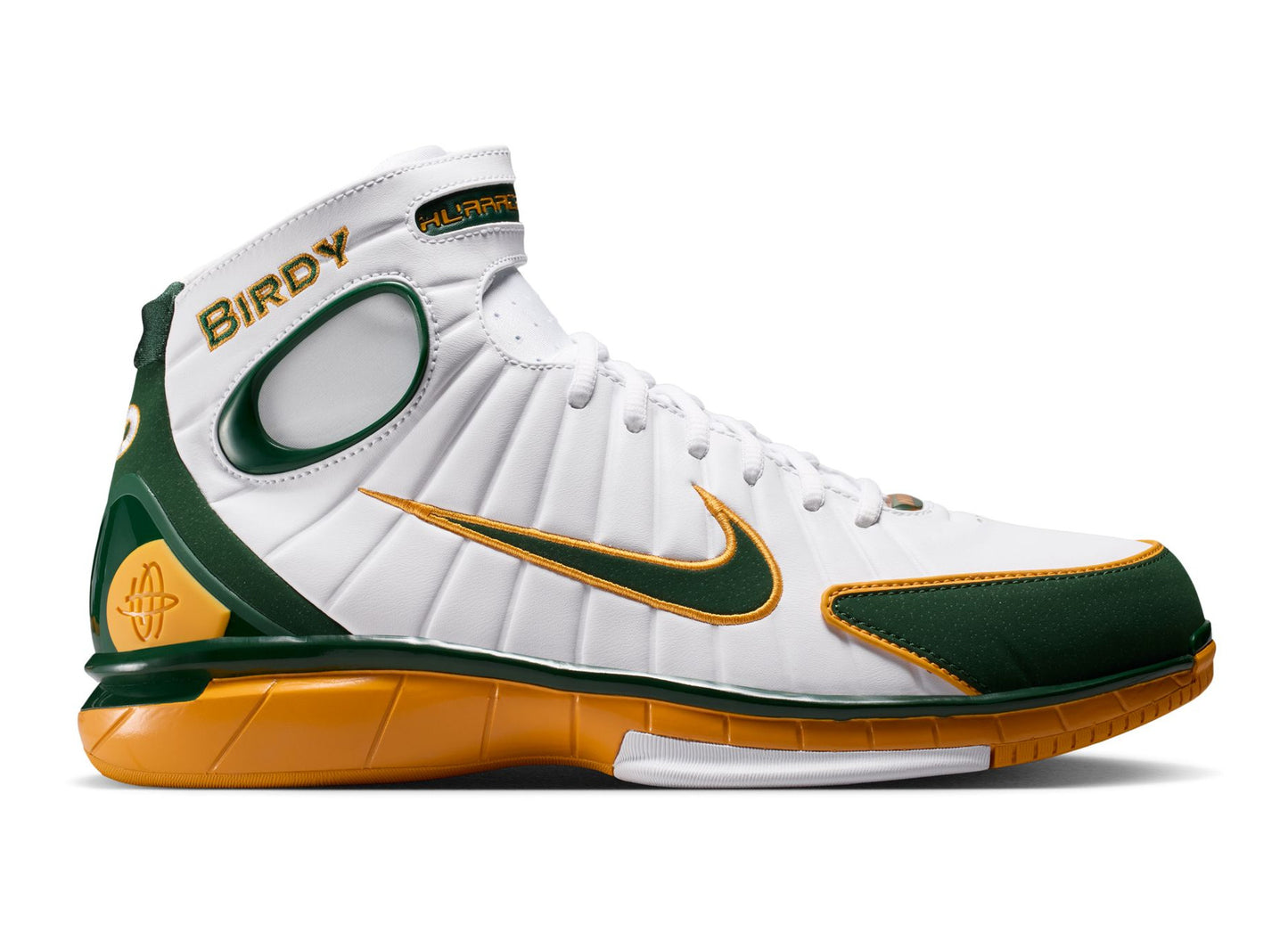 Nike Air Zoom Huarache 2K4 'Sue Bird' in White / Deep Forest / Canyon Gold