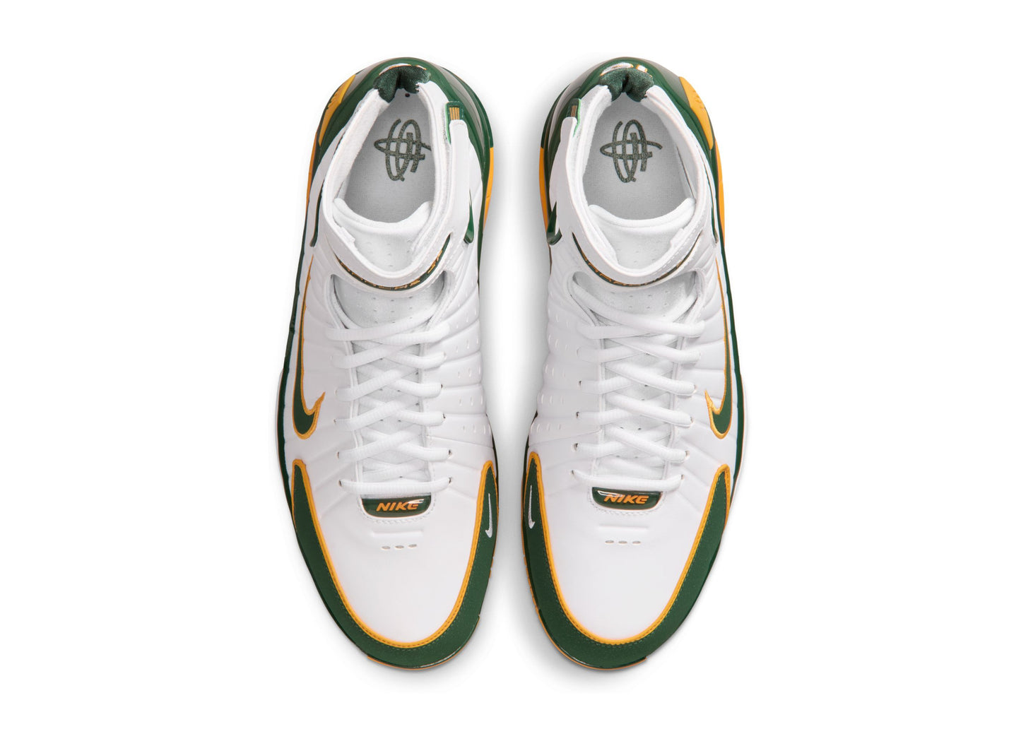 Nike Air Zoom Huarache 2K4 'Sue Bird' in White / Deep Forest / Canyon Gold - view 4
