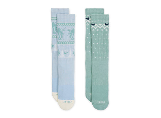Nike Everyday Plus Cushioned Winter Wonderland Crew Socks in Blue