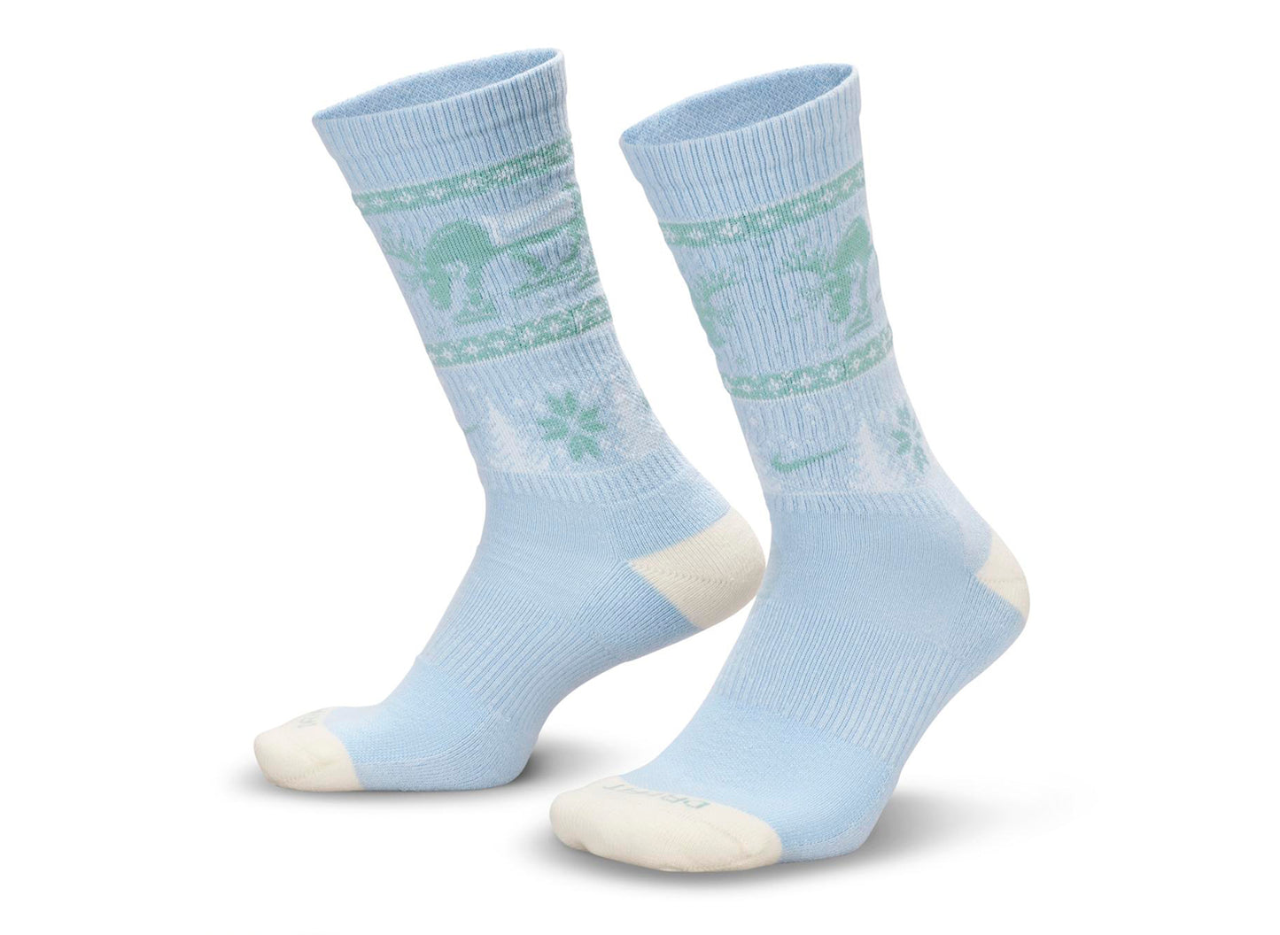Nike Everyday Plus Cushioned Winter Wonderland Crew Socks in Blue — view 2