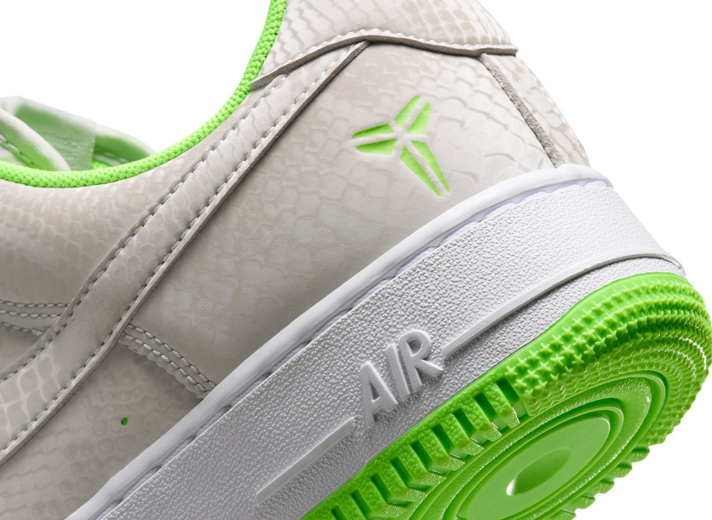 Nike Kobe Air Force 1 Low in Vast Grey / Electric Green — view 7