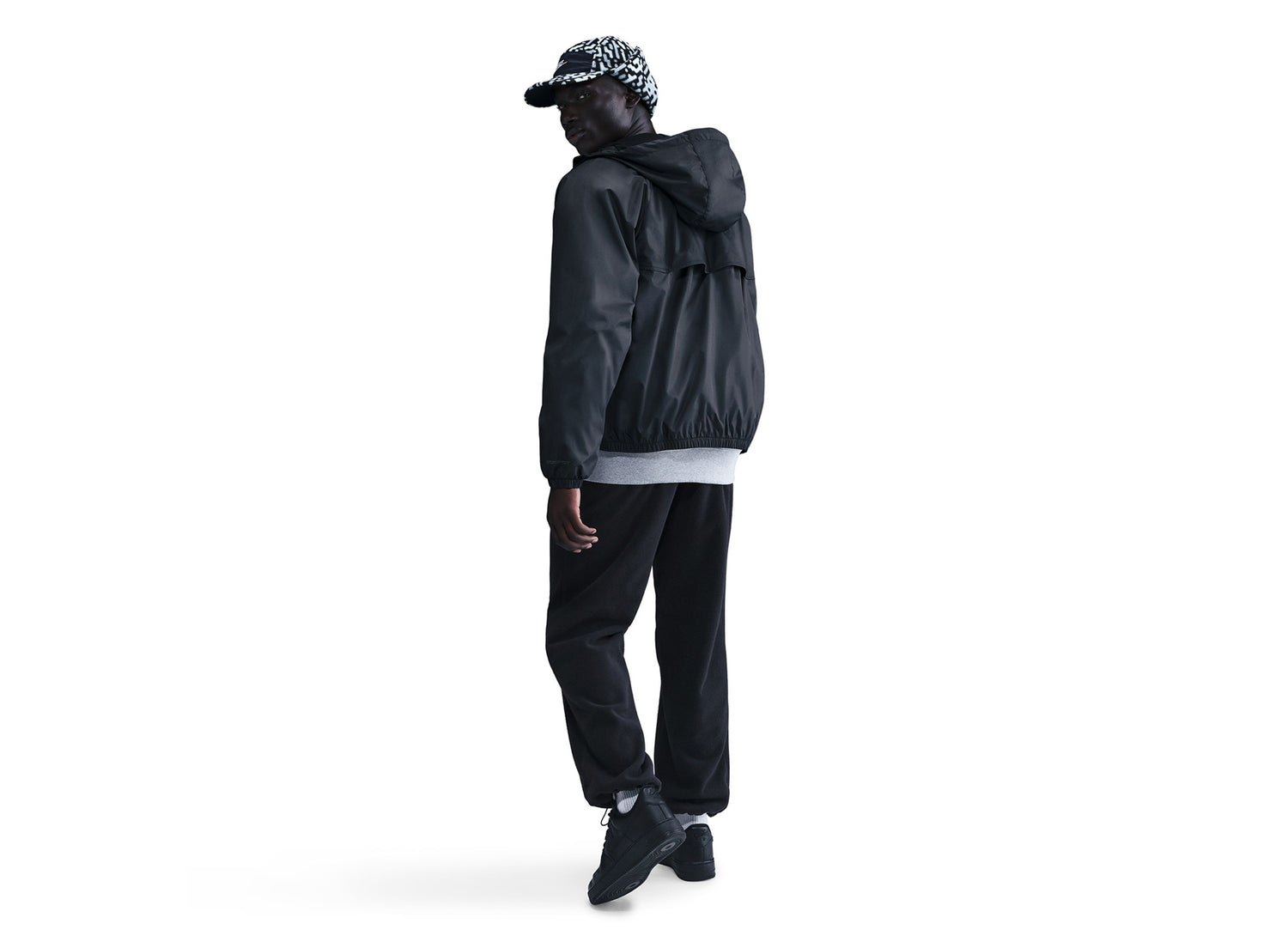 Nike Windrunner Lined Jacket in Black / White — view 2
