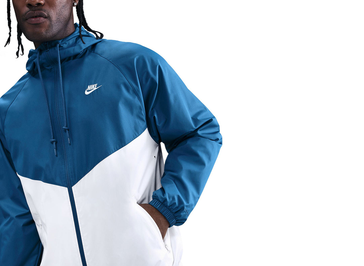 Nike Windrunner Lined Jacket in Court Blue / Sail — view 3