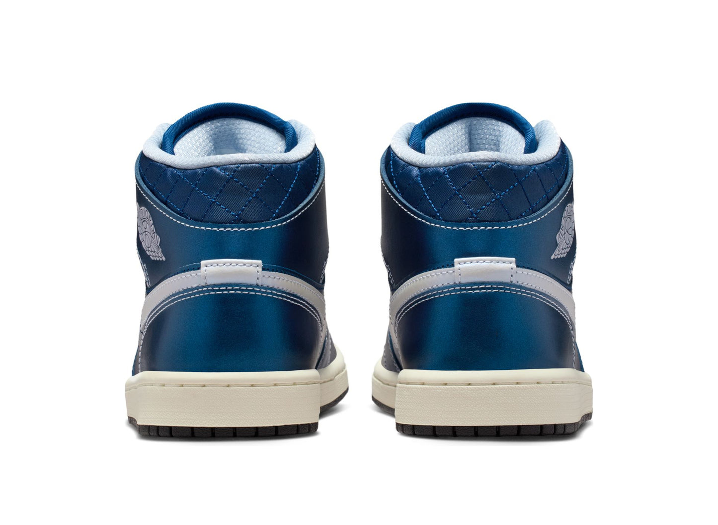 Women's Air Jordan 1 Mid SE in Metallic Blue Quilted