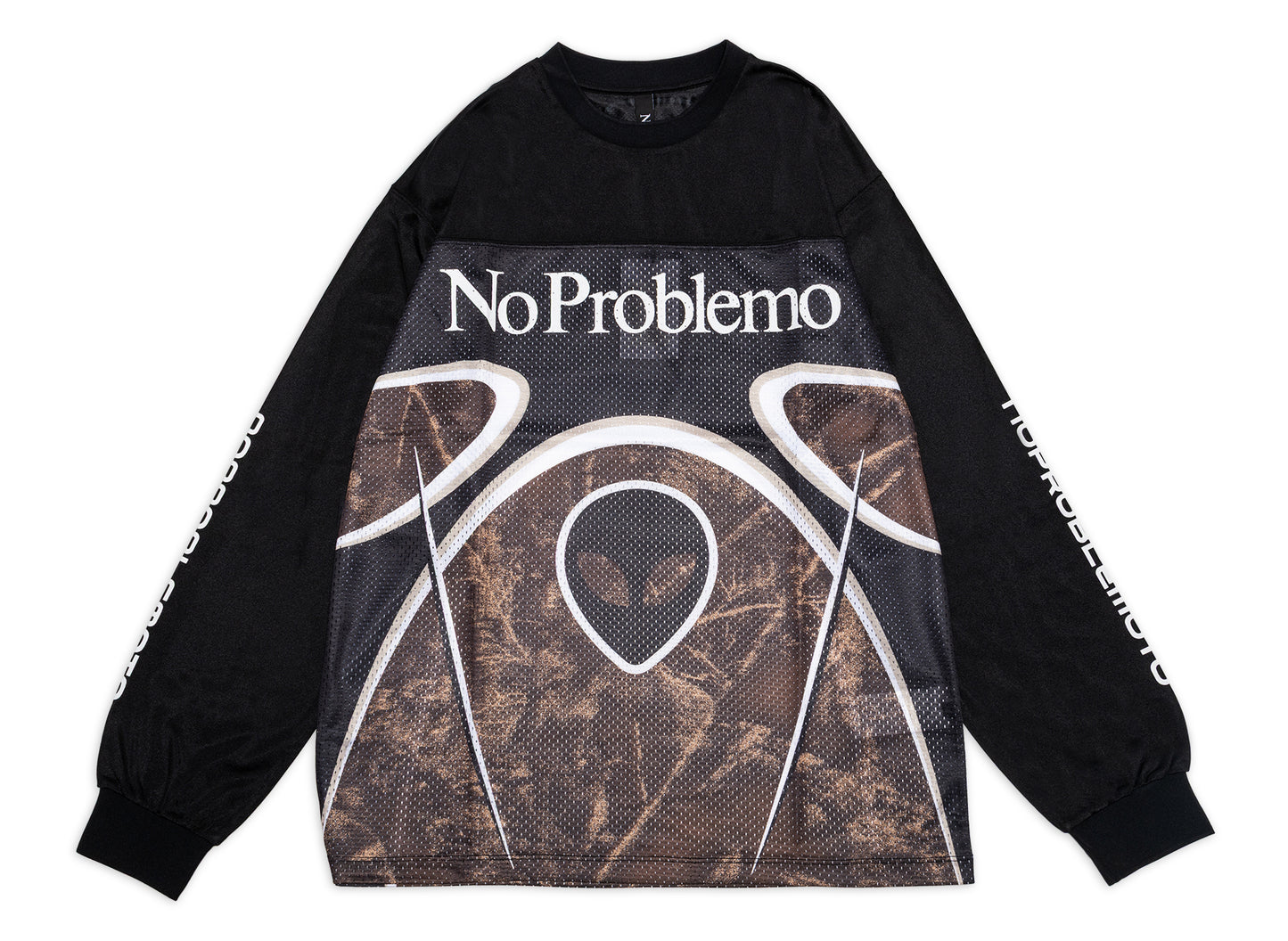 No Problemo Alien Long Sleeve Moto Shirt in Black