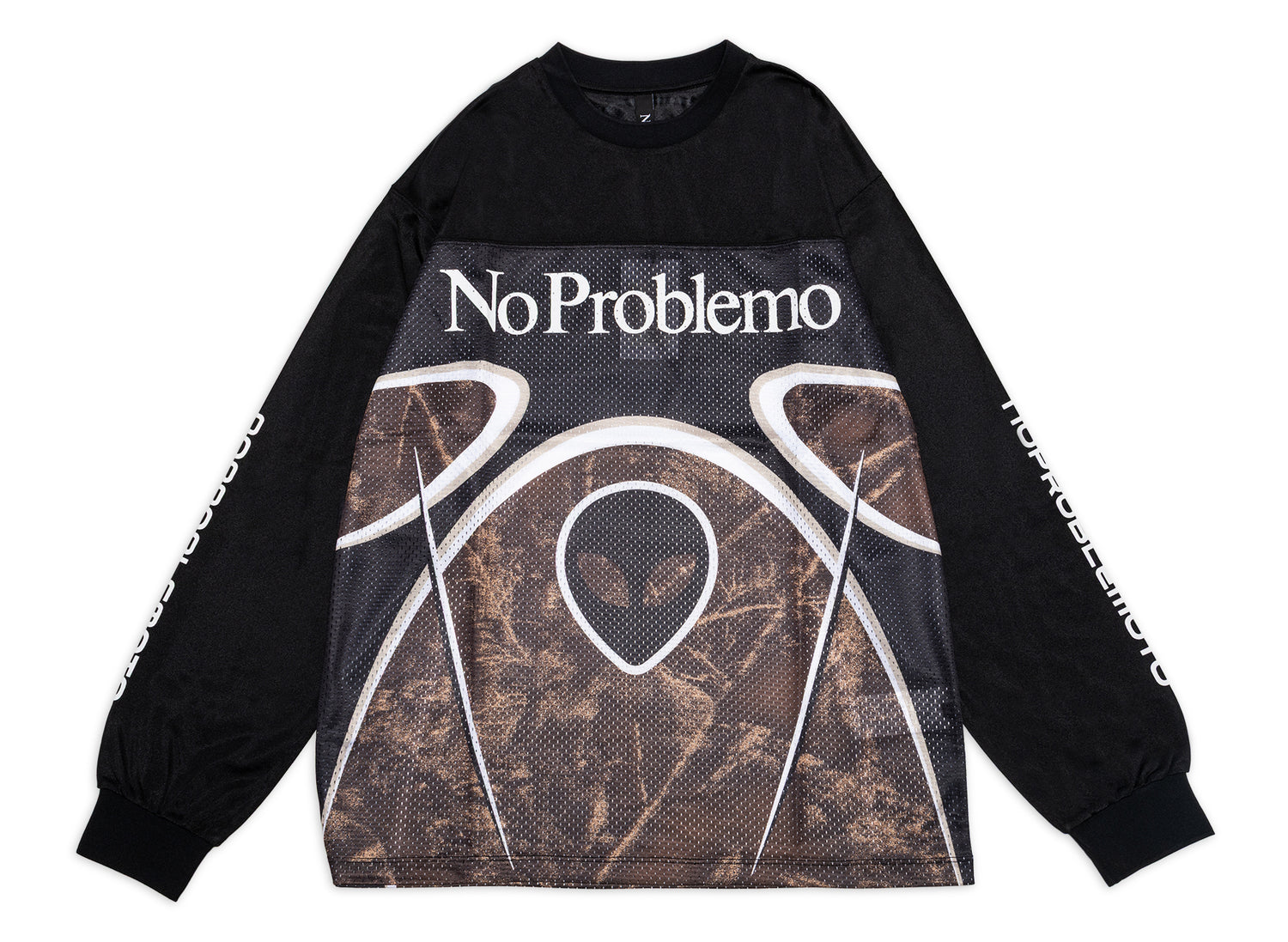 No Problemo Alien Long Sleeve Moto Shirt in Black