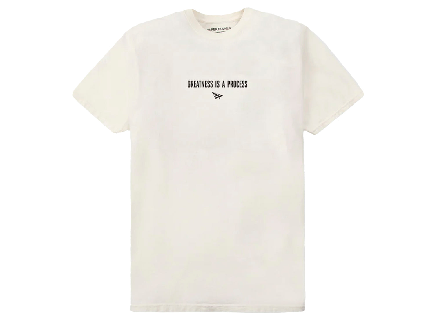 Paper Planes Greatness Is A Process Tee in Eggshell