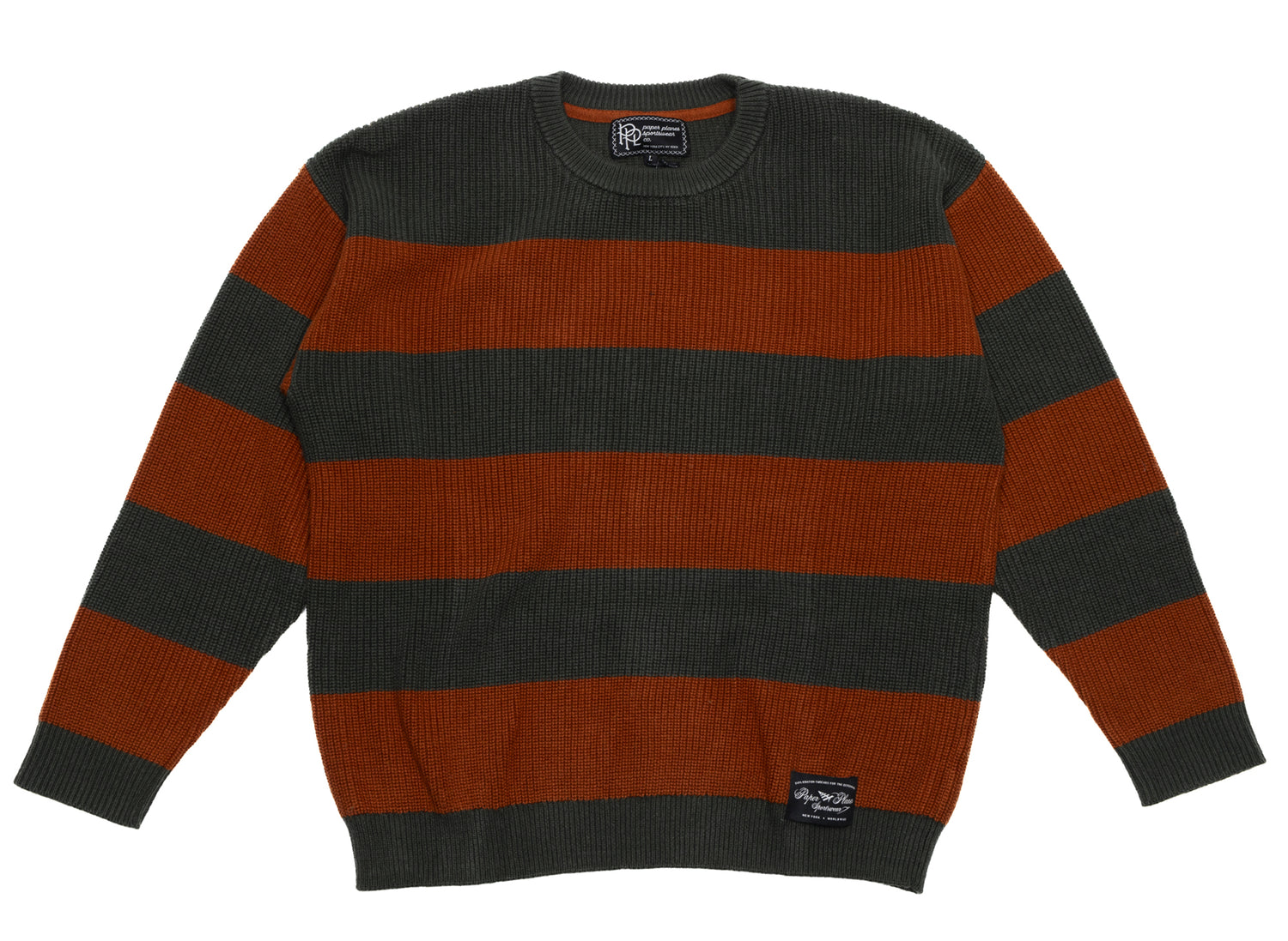 Paper Planes Striped Crewneck Sweater