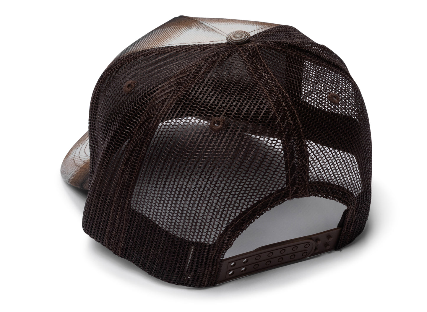 Pleasures Happier Plaid Trucker Cap in Brown — view 2