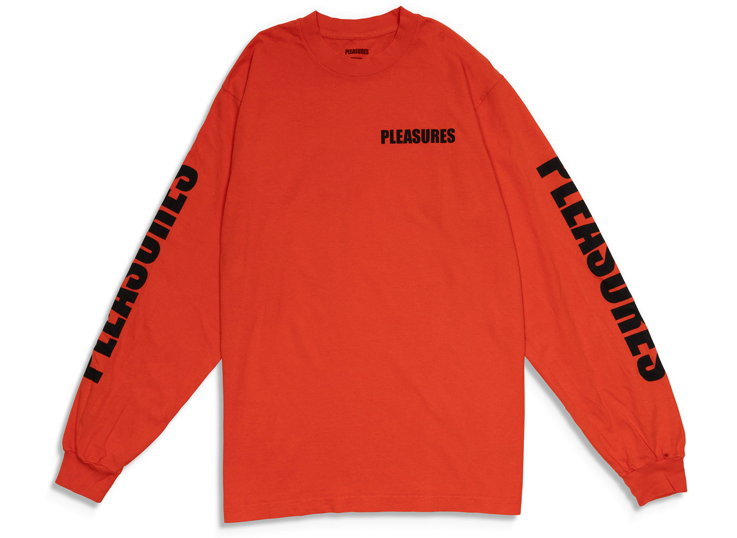 Pleasures Impact Staff L/S Tee in Orange