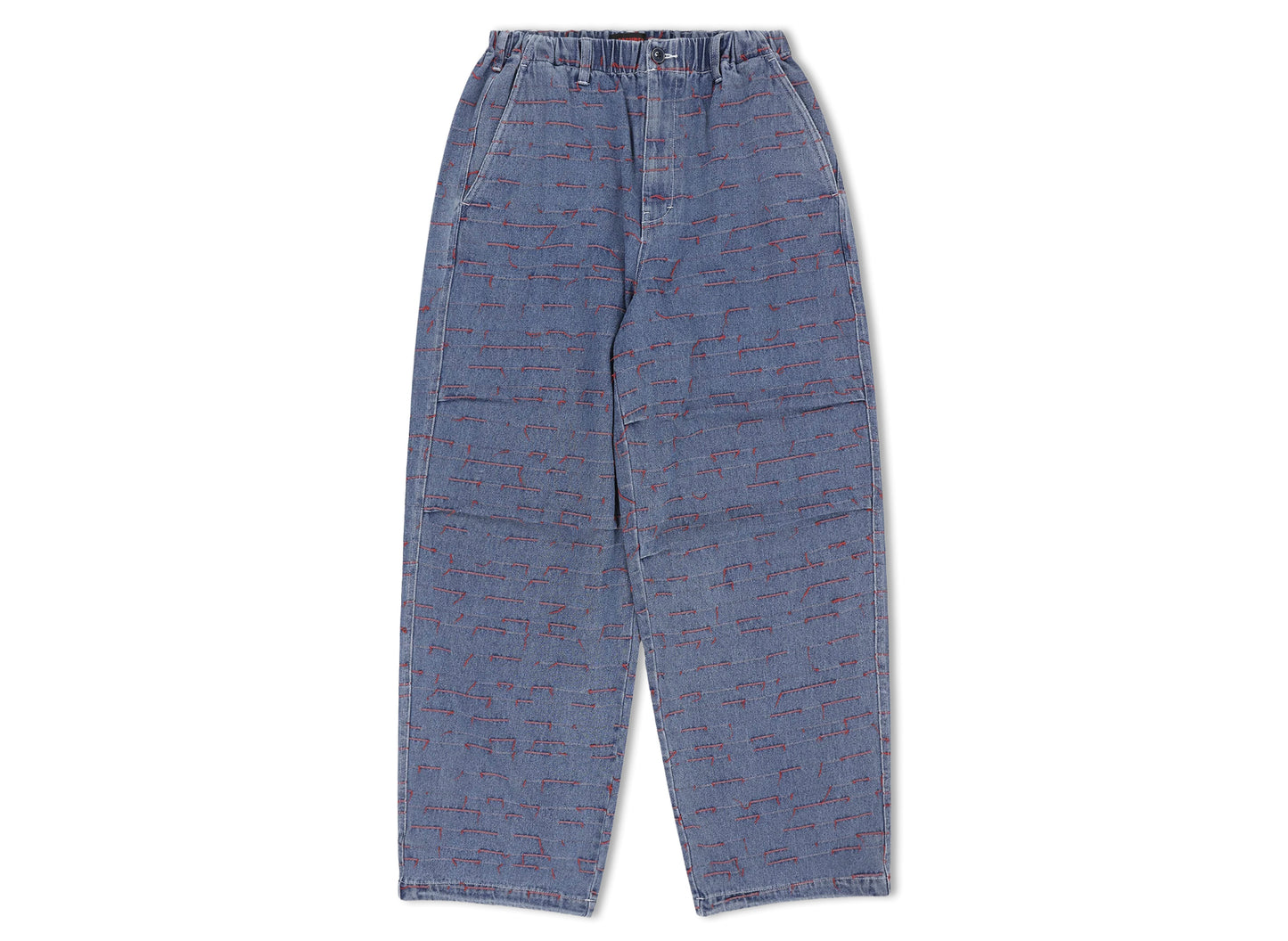 Pleasures Strokes Denim Parachute Pants in Indigo