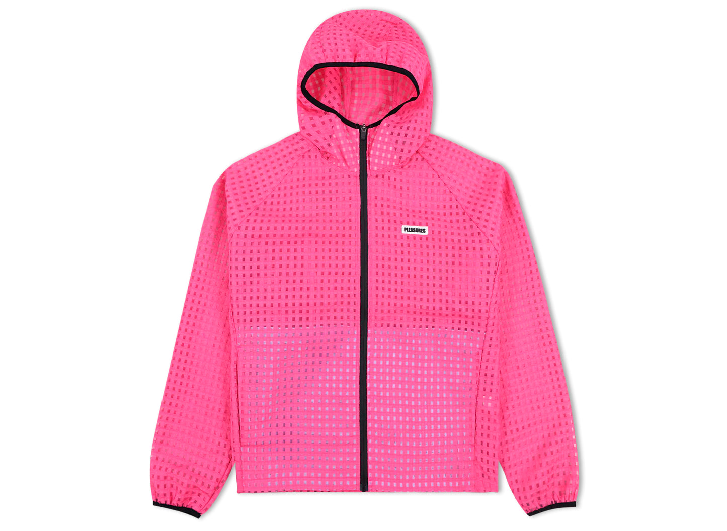 Pleasures System Plaid Hooded Jacket in Pink