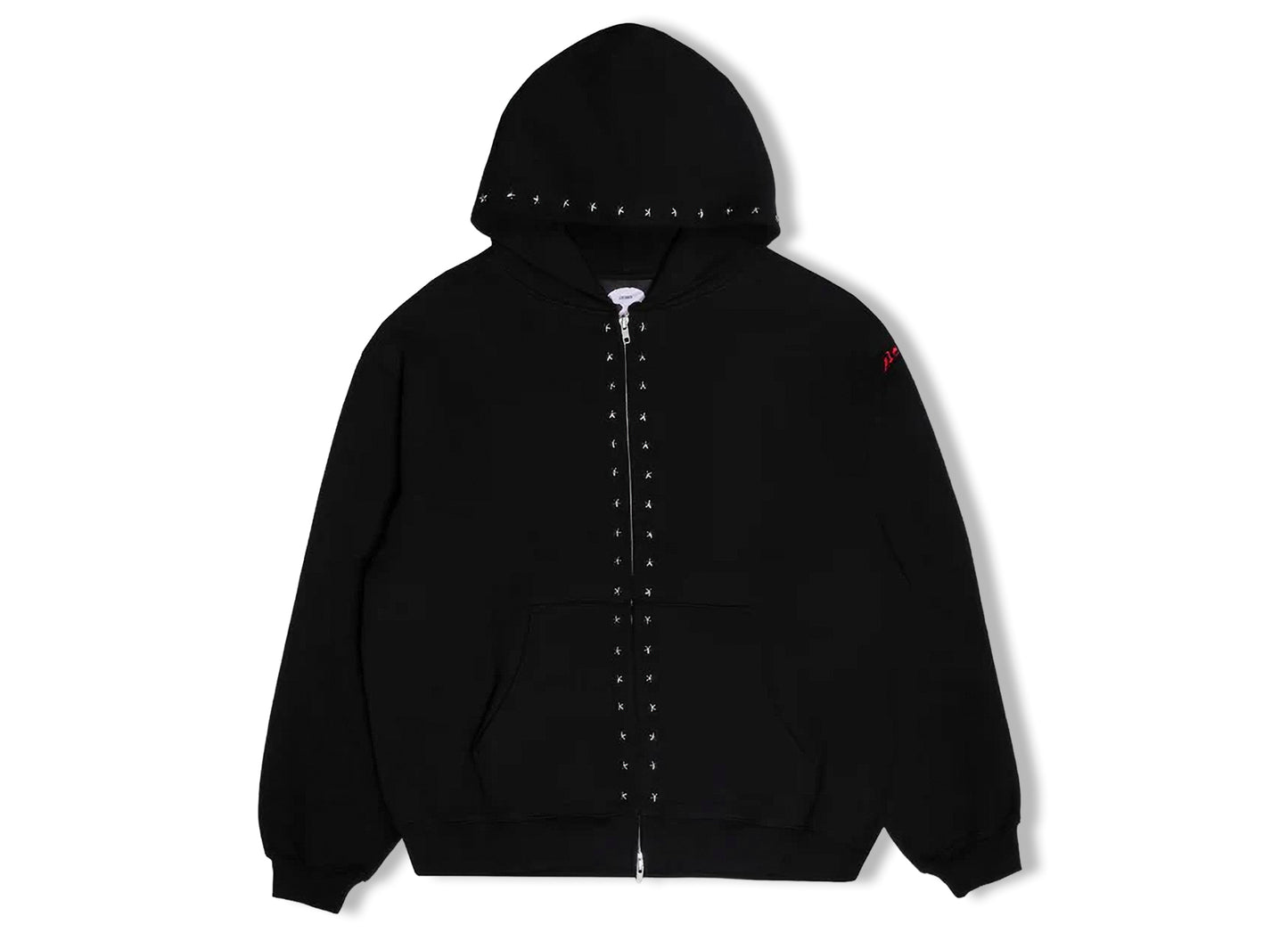 Pleasures x Zero Dane Studded Hoodie in Black