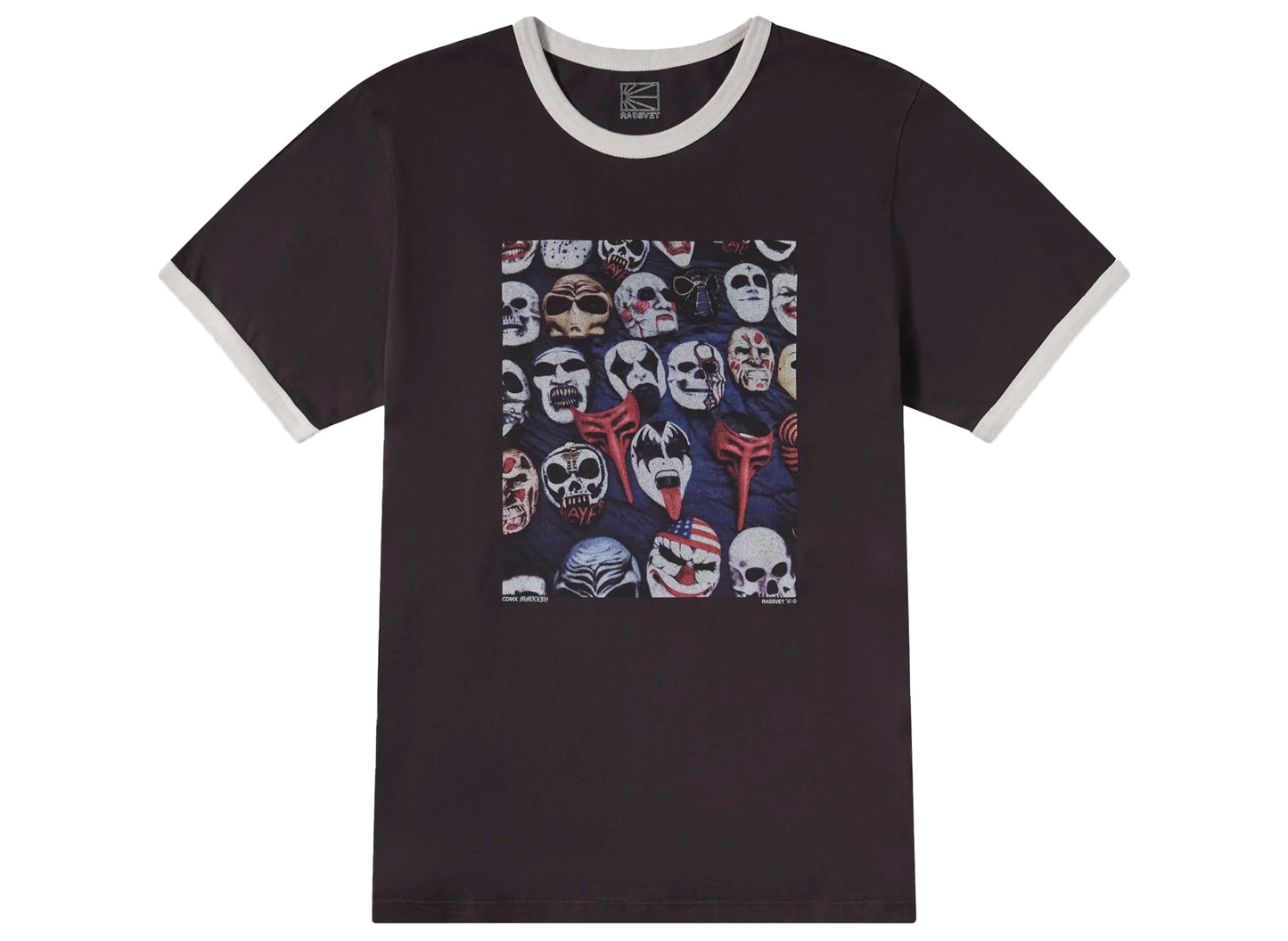 Rassvet PACCBET CDMX Ringer Tee in Brown, men's cotton t-shirt with contrast trim
