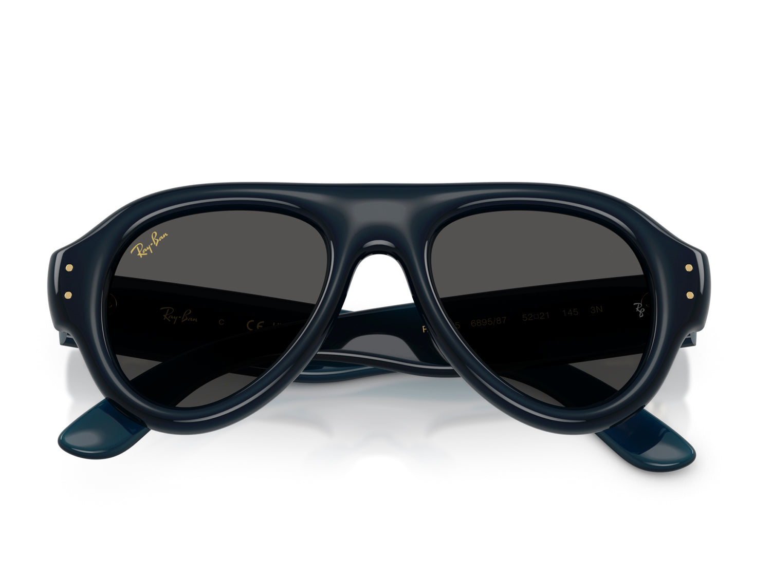 Ray Ban A$AP Rocky Aviator Puffer Sunglasses in Transparent Dark Blue w/ Ultra Black — view 4