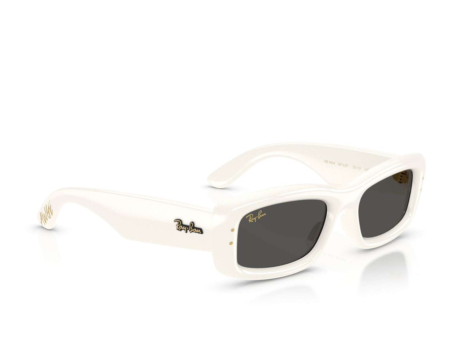 Ray Ban A$AP Rocky Kiliane Puffer Sunglasses in Full Cream w/ Ultra Black — view 2