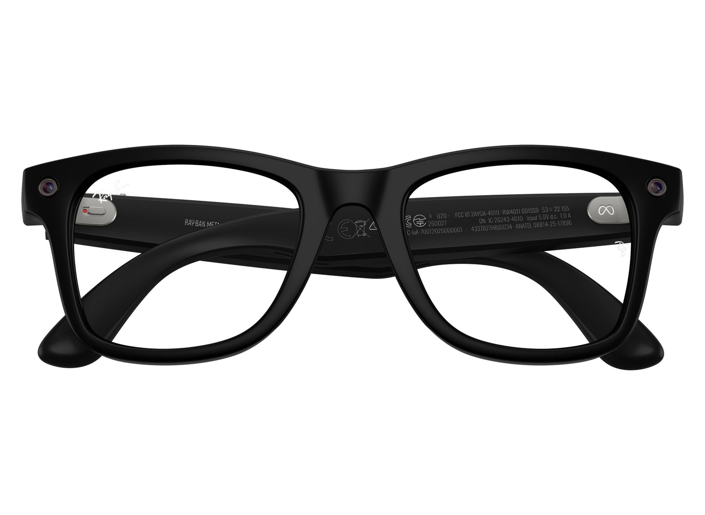 Ray-Ban Meta Wayfarer (Gen 3) Sunglasses in Matte Black w/ Clear Lenses view 1