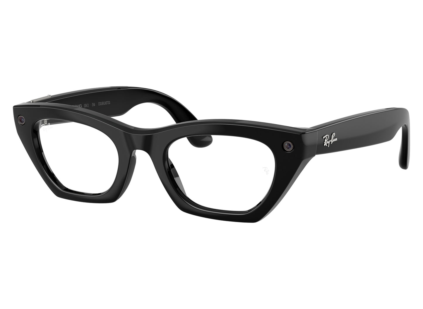 Ray-Ban Meta Zena (Gen 3) Sunglasses in Shiny Black w/ Clear Lenses view 6