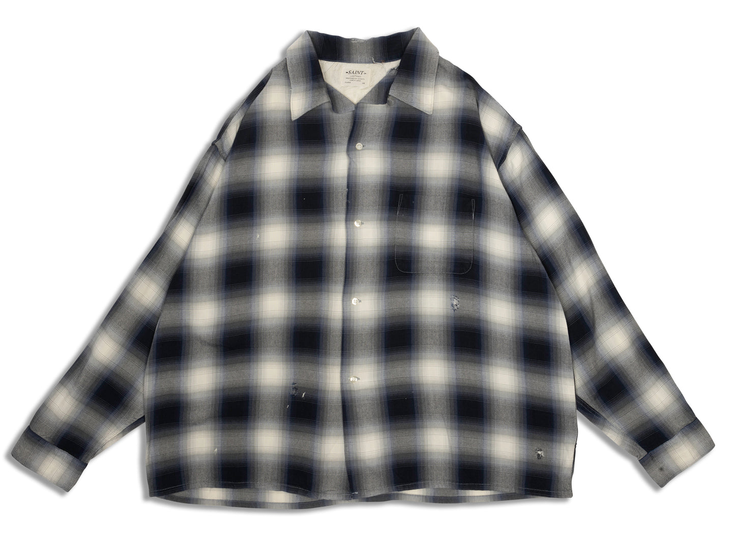 Saint Michael Check Shirt in Navy