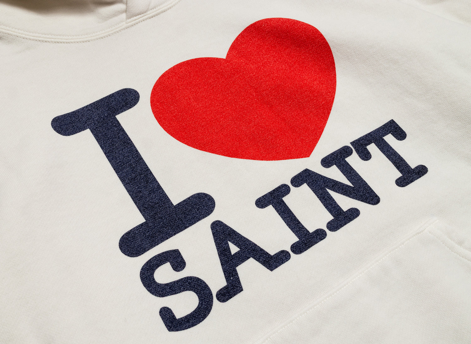 Saint Michael 'I Love Saint' Hoodie in White — view 2