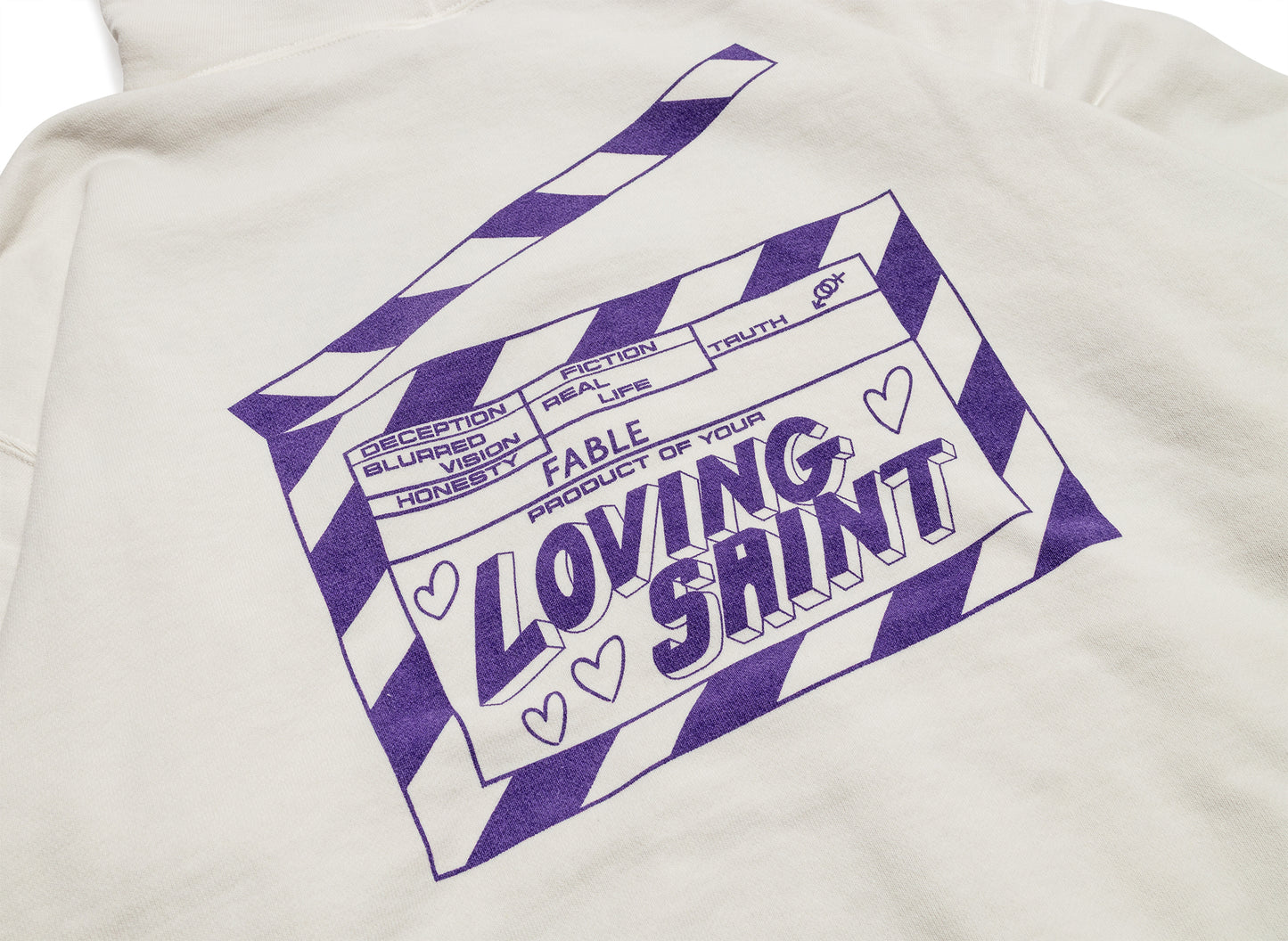 Saint Michael 'I Love Saint' Hoodie in White — view 4