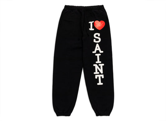 Saint Michael 'I Love Saint' Sweat Pants in Black