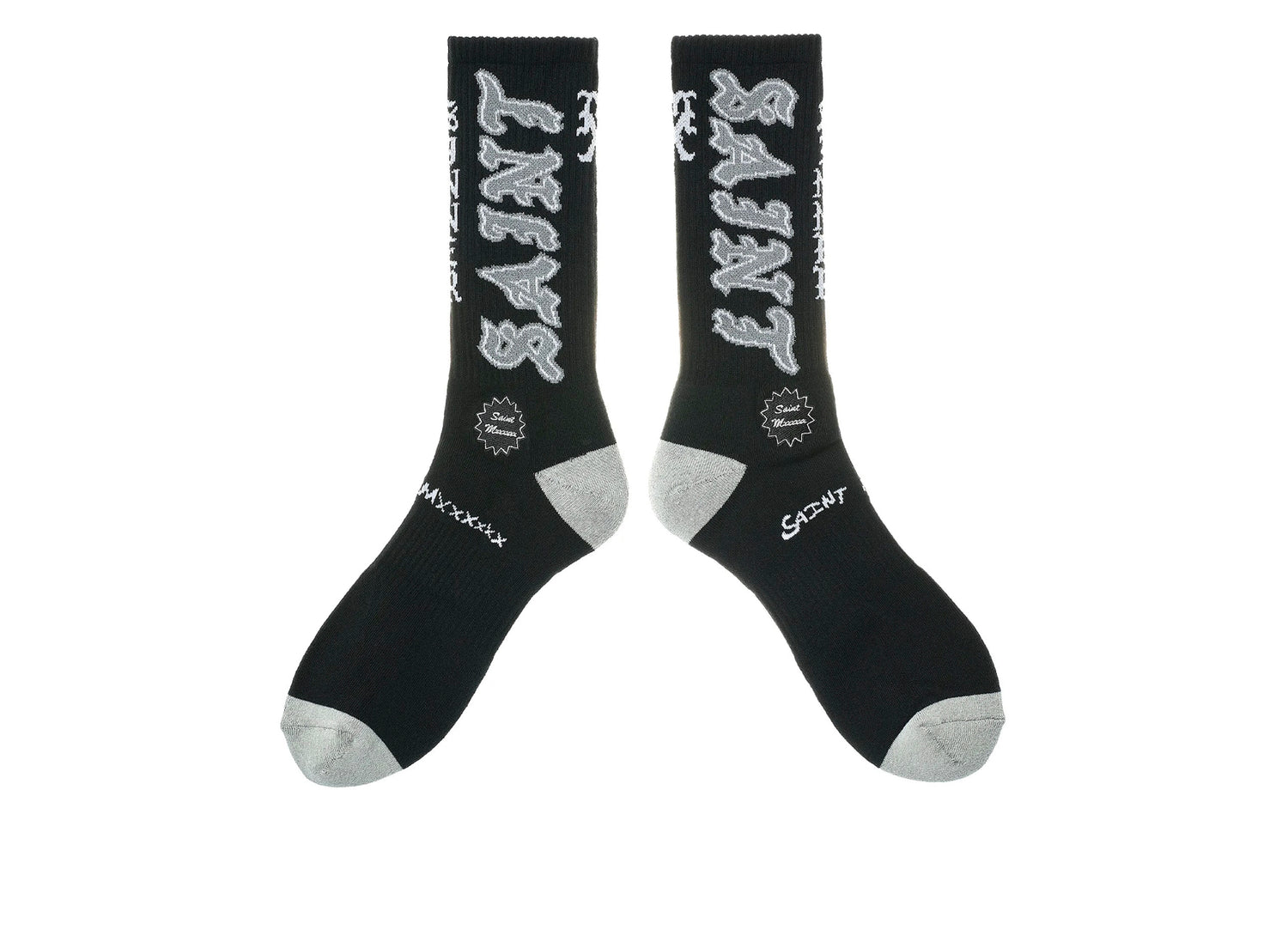Saint Michael 'Saint' Socks in Black / Gray