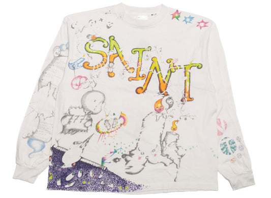 Saint Michael x Coco Star Sims COCO LS T-Shirt in White, front view