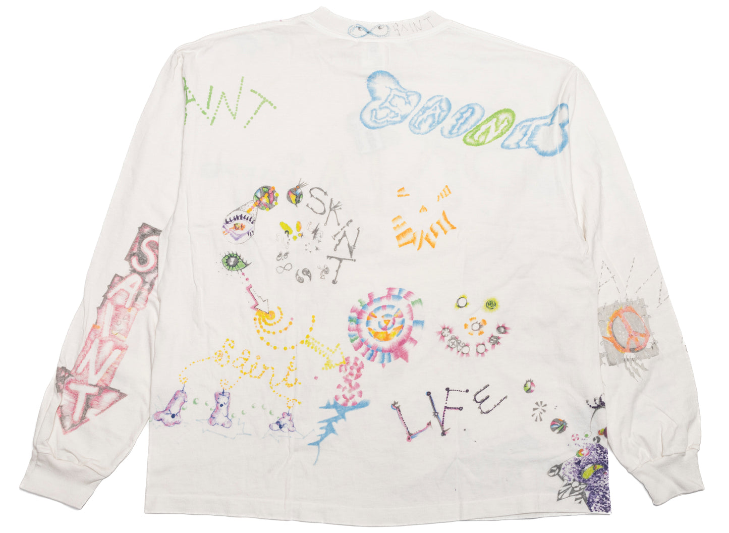 Saint Michael x Coco Star Sims COCO LS T-Shirt in White, back view