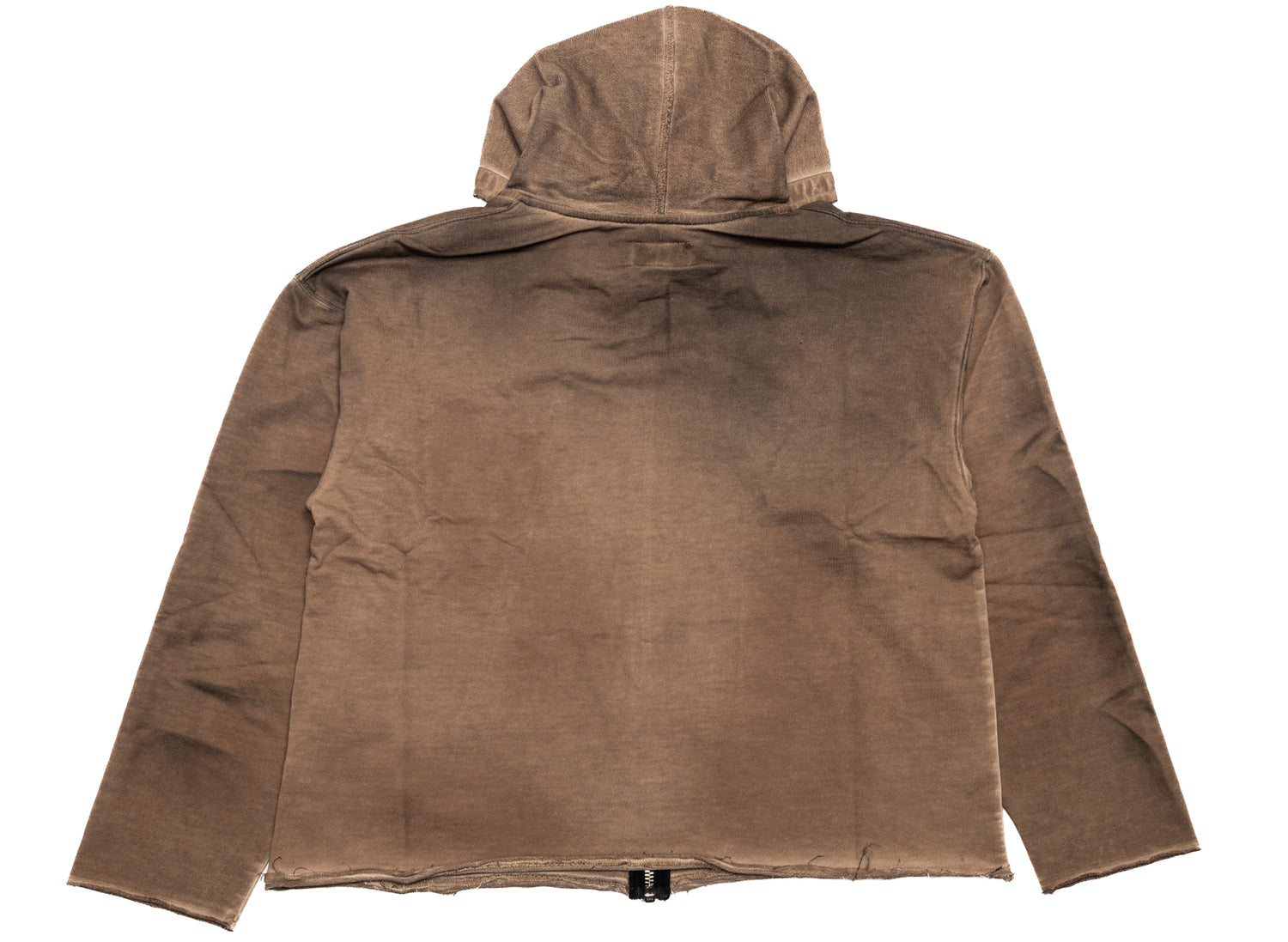 Thug Club Creed Scarf Hooded Zip-Up Hoodie in Beige, back view