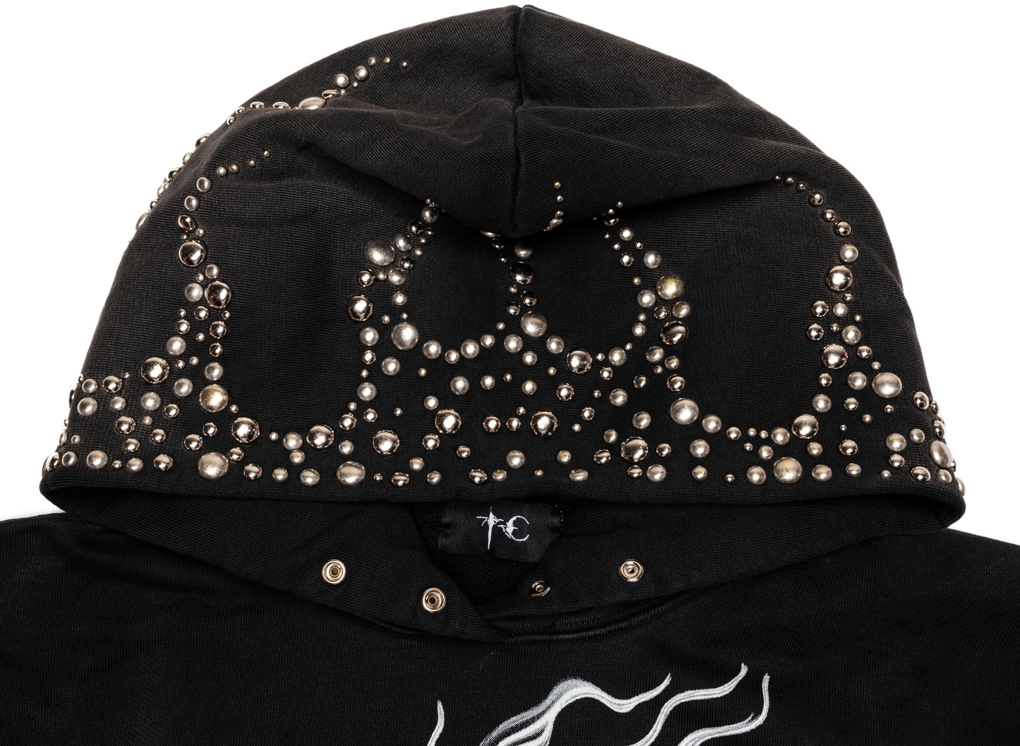 Thug Club Hotheaded Riding Skull Hoodie in Black, hood detail
