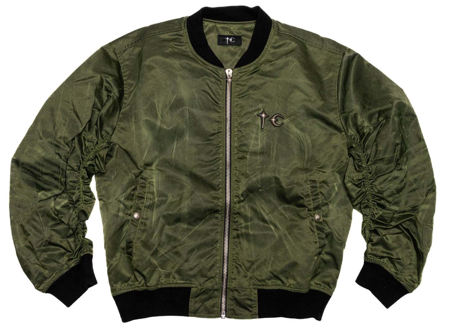 Thug Club Jamong Two Tone Washed MA-1 Jacket in Khaki, front view