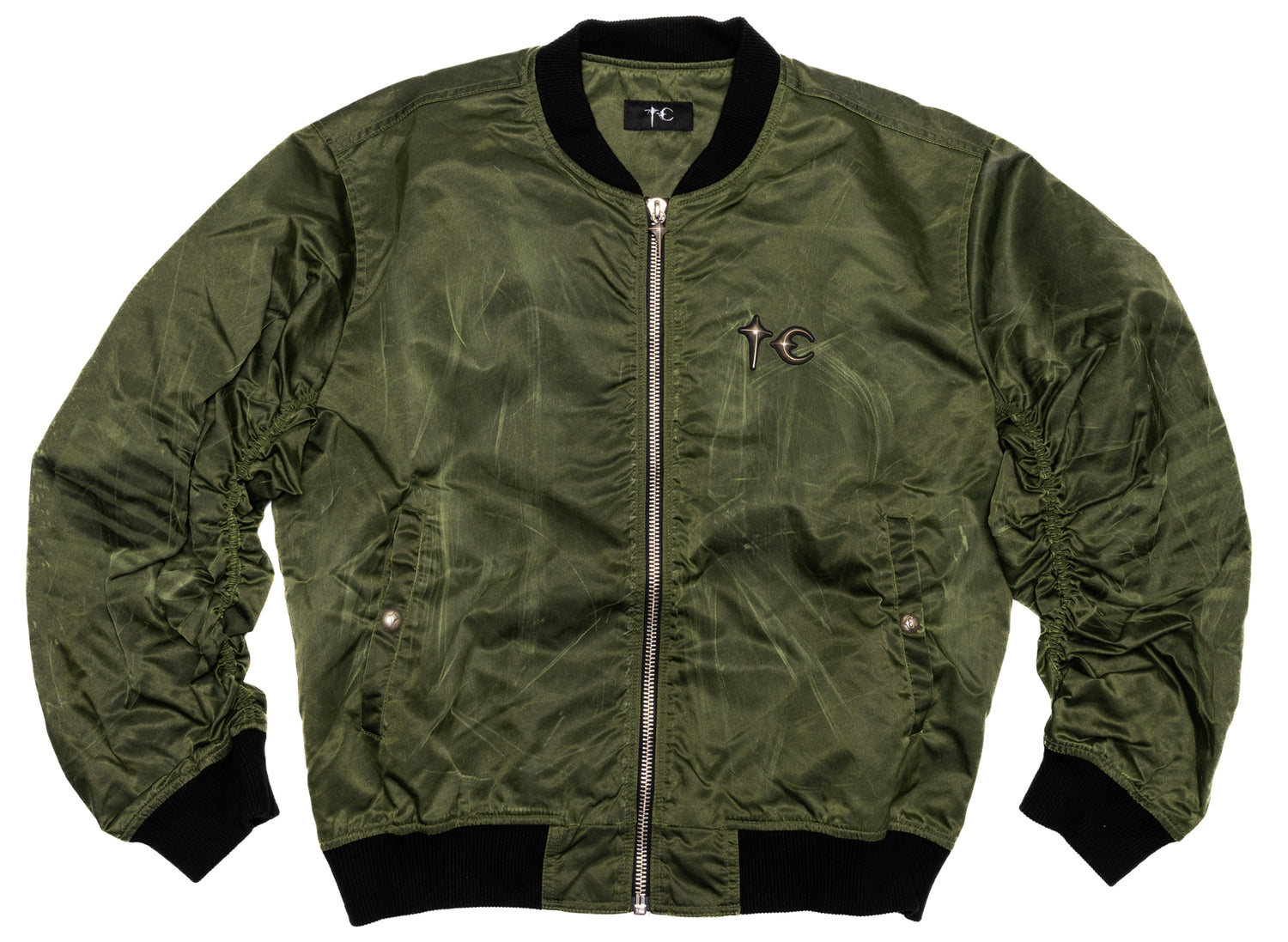 Thug Club Jamong Two Tone Washed MA-1 Jacket in Khaki, front view