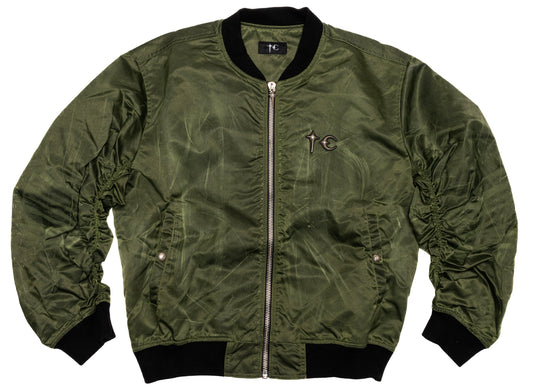 Thug Club Jamong Two Tone Washed MA-1 Jacket in Khaki, front view