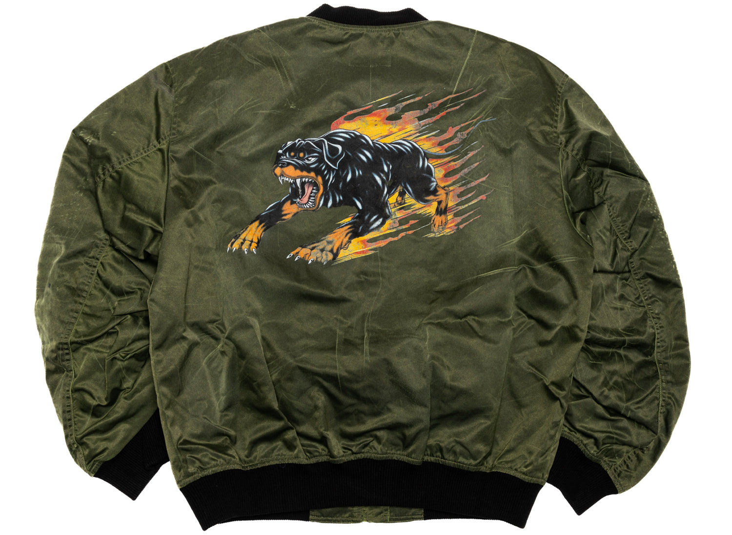 Thug Club Jamong Two Tone Washed MA-1 Jacket in Khaki, back view