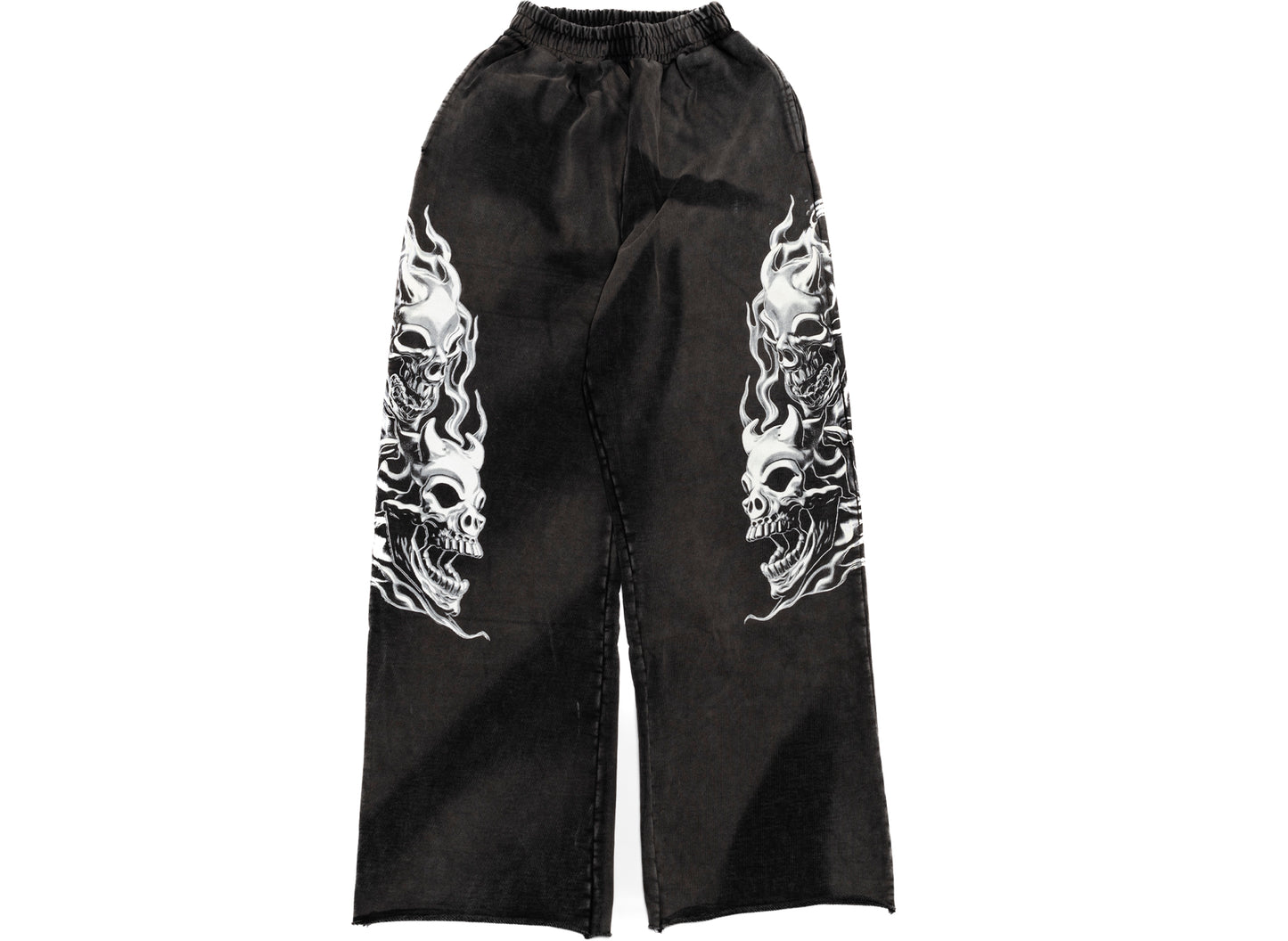 Thug Club Six Riding Skull Sweatpants in Black, front view