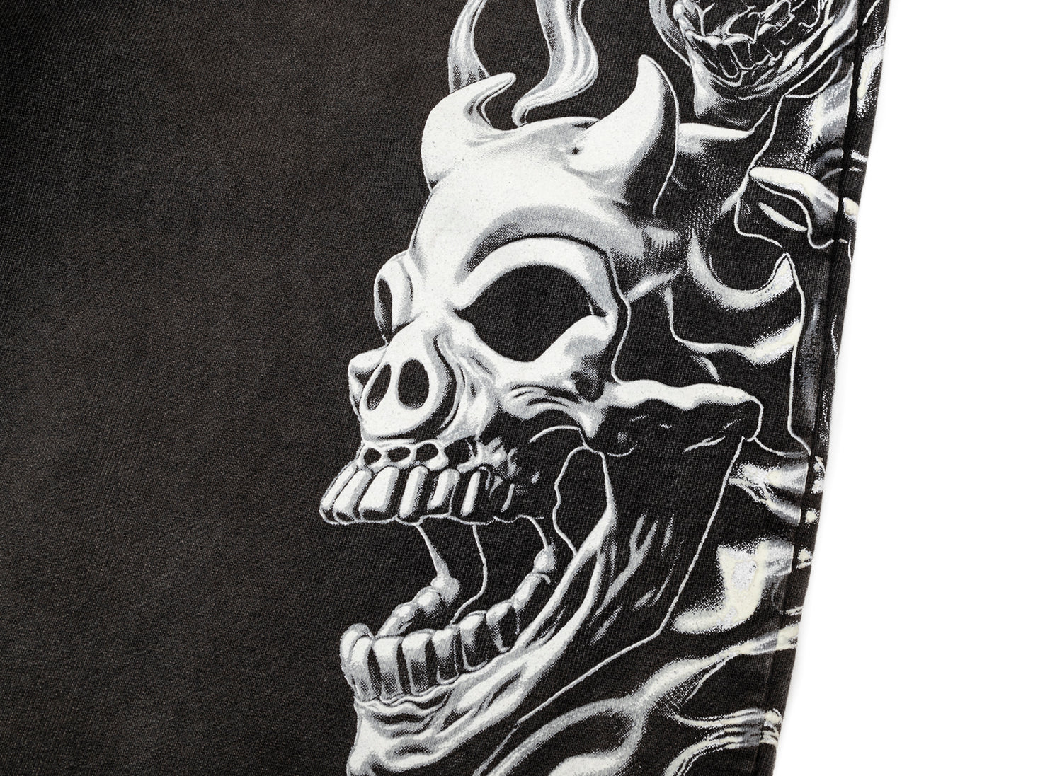 Thug Club Six Riding Skull Sweatpants in Black, graphic detail