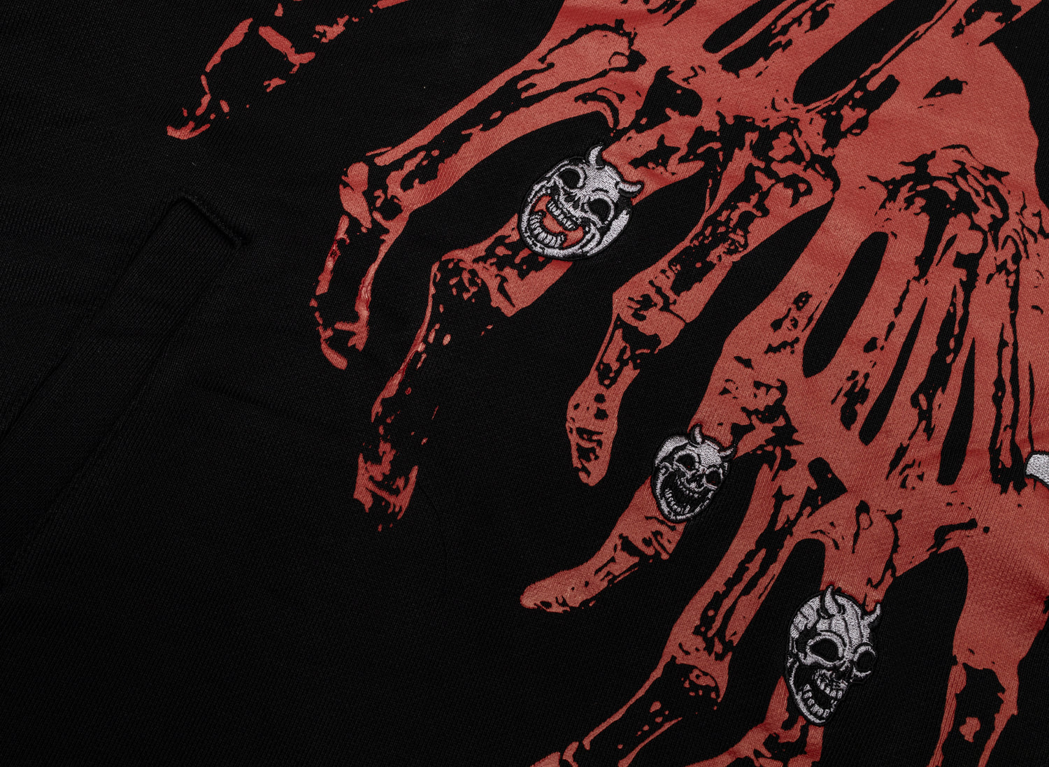 Thug Club TC Bone Cross Hoodie in Black, graphic detail